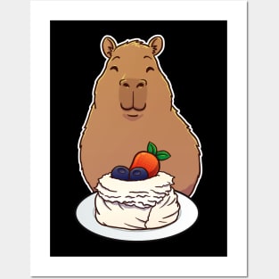Capybara Pavlova Dessert Posters and Art